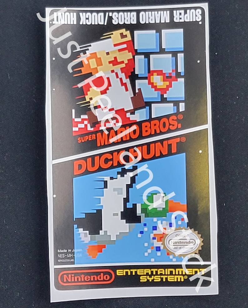 NES Super Mario Bros and Duck Hunt Replacement Game Cartridge Label