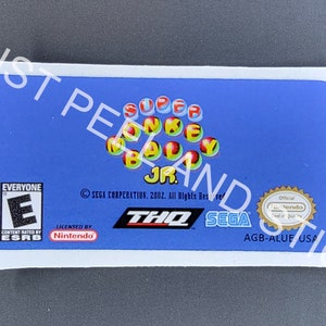 GBA スーパーモンキーボール JR 交換用ラベル デカール 光沢ステッカー