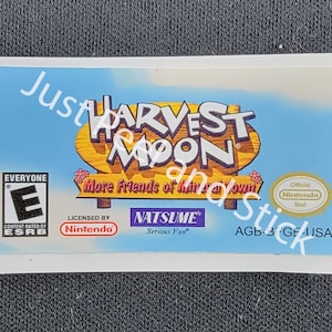 GBA Harvest Moon More Friends Of Mineral Town Naklejka zastępcza Naklejka z błyszczącym wykończeniem GameBoy Advance