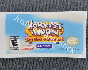 Harvest Moon GBA Replacement Label - Glossy Finish