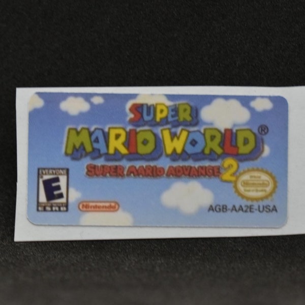 GBA super mario world 2 Replacement Label Decal glossy Sticker