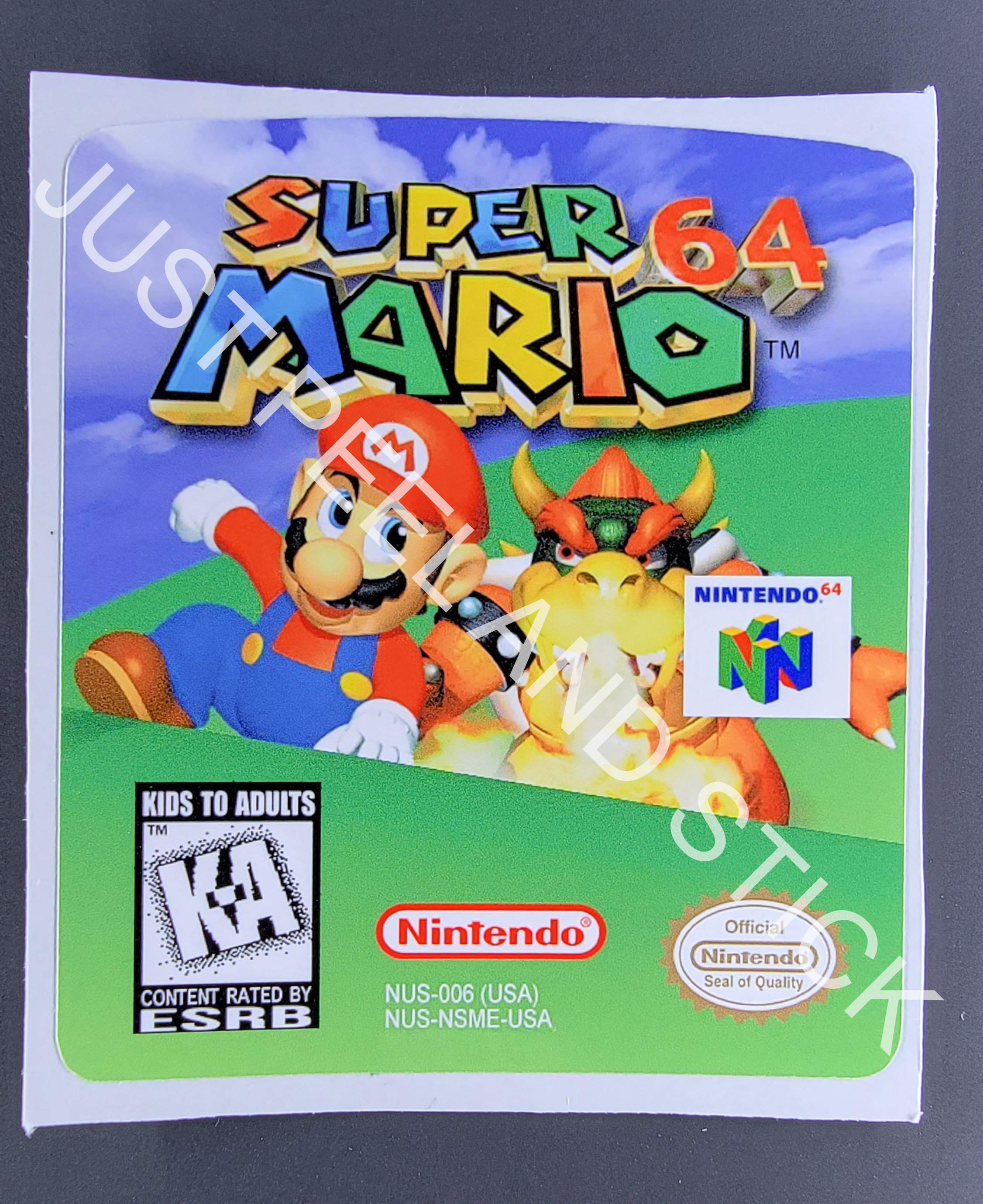 N64 Super Mario 64 Replacement Label Decal Sticker Nintendo 