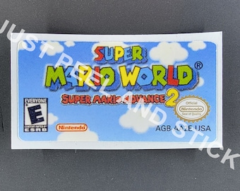 Etiqueta adhesiva de repuesto para GBA Super Mario Advance 2 con acabado brillante