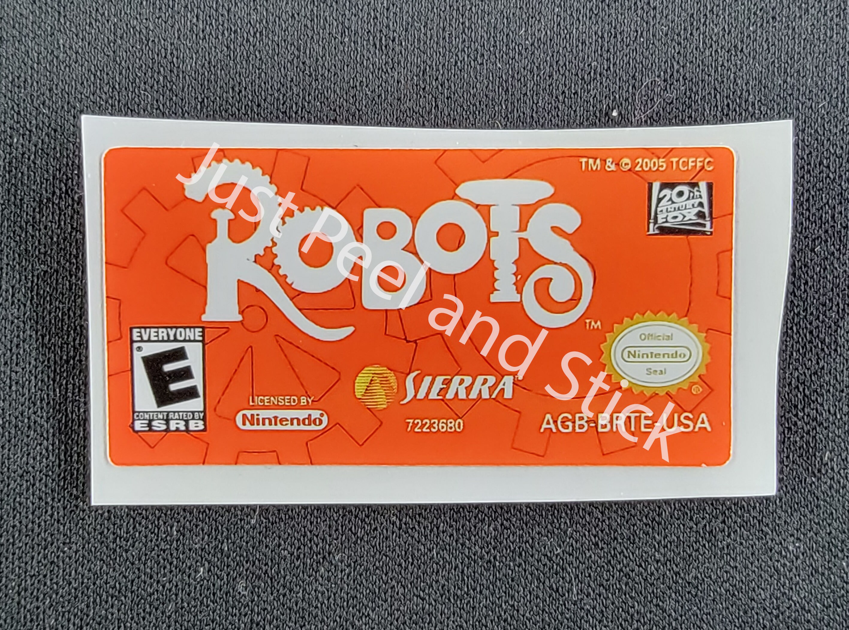 GBA Robots Replacement Label Decal Glossy Finish Sticker Gameboy ...