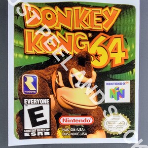 任天堂 N64 ドンキーコング 64 交換用ラベル デカール 光沢仕上げ ステッカー N 64