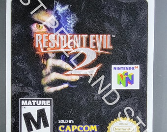 N64 Resident Evil 2 vervangend label sticker glanzende sticker Nintendo 64