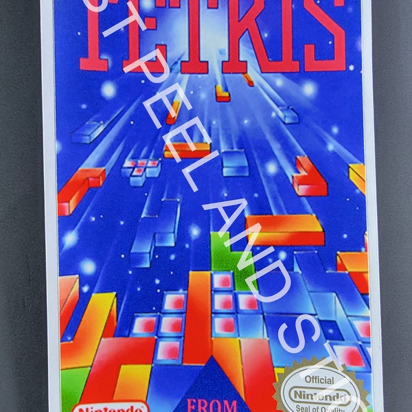 NES Tetris Replacement Game Cartridge Label Decal Glossy Finish Sticker Nintendo