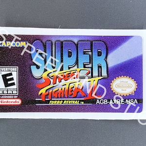 GBA Super Street Fighter II 2 Two Label Sticker Glänzender Sticker für Gameboy Advance