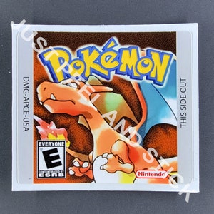 ゲームボーイ ポケモン レッドバージョン 交換用ラベル デカール ステッカー 任天堂カートリッジ 光沢またはメタリックのバリエーションを選択