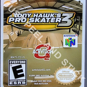 N64 Tony Hawk's Pro Skater 3 vervangende sticker sticker glanzende afwerking