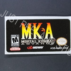 GBA モータルコンバット アドバンス 交換用ラベル デカール 光沢ステッカー