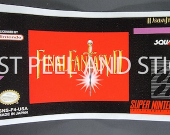 SNES Final Fantasy II Ersatz Aufkleber glänzend Nintendo Sticker