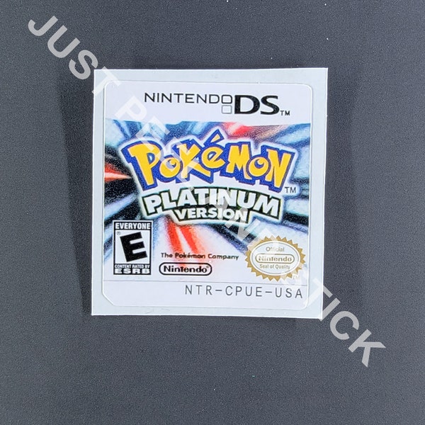 Gameboy DS Pokemon Platinum Version Glossy  Replacement Label Nintendo
