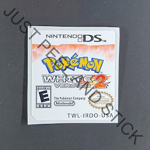 Nintendo DS Pokemon White 2 Wersja Błyszcząca Zamienna Etykieta Gameboy
