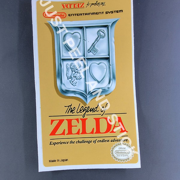 NES The Legend of Zelda Sheild Glossy Replacement Label Decal Sticker Nintendo