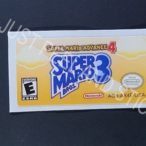 GBA Super Mario Advance 4 Super Mario Bros 3 vervangende sticker sticker glanzende sticker