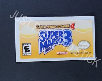Etiqueta adhesiva brillante de GBA Super Mario Advance 4