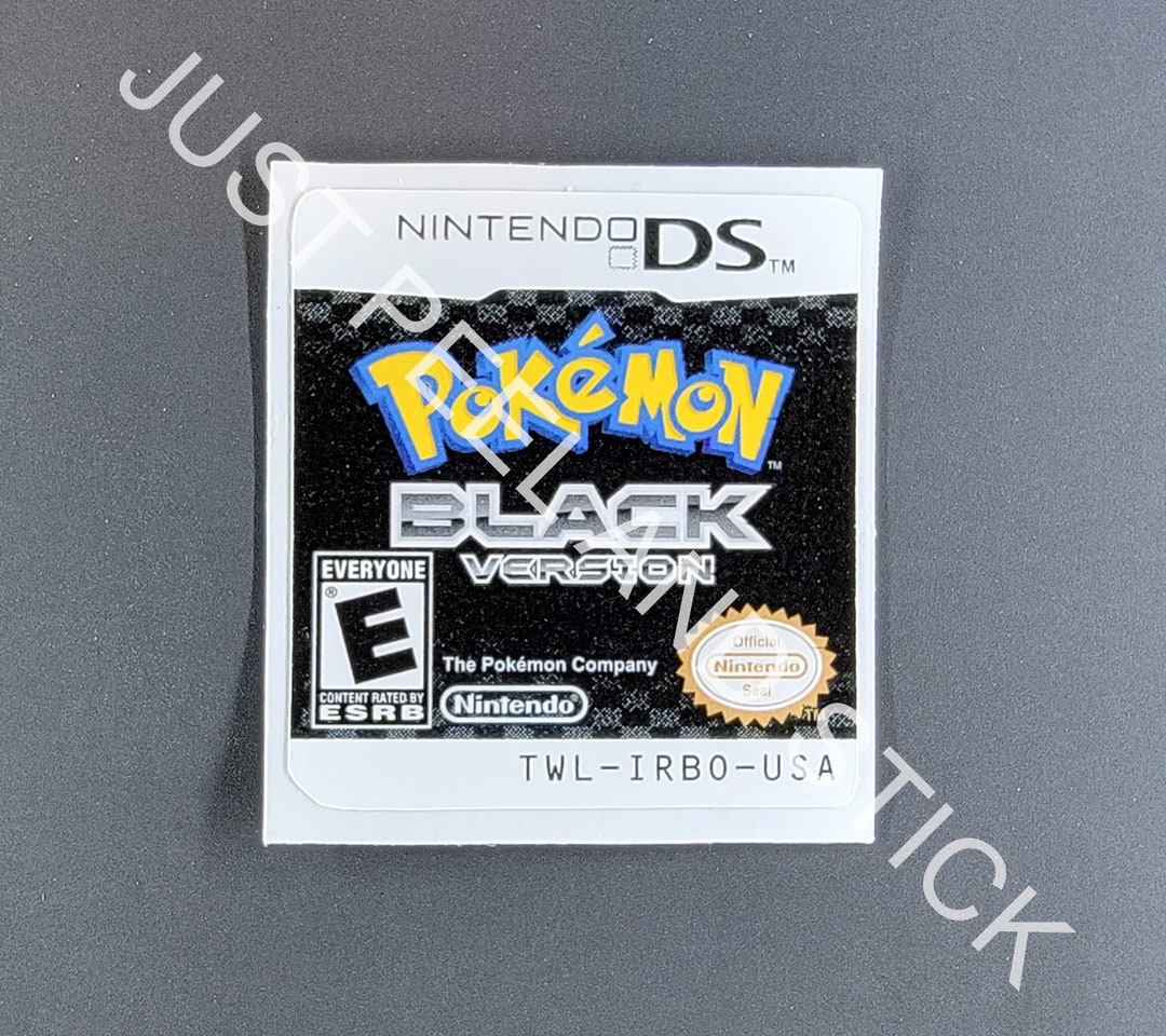 Nintendo DS Pokémon Black Version Replacement Label Decal Sticker