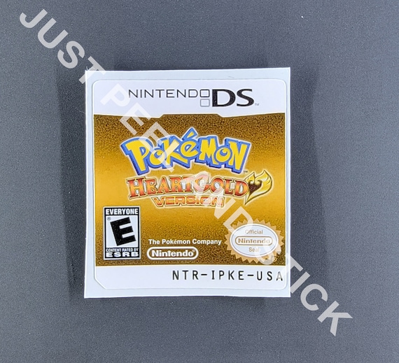 Gameboy DS Pokemon Heart Gold Version Glossy Replacement Label 