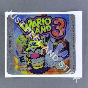 Etiqueta de substituição para Gameboy Wario Land 3 versão decalque adesivo metálico
