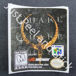 N64 Quake 交換用ラベル デカール 光沢紙仕上げステッカー