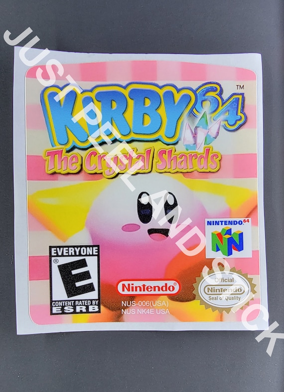 Nintendo N64 Kirby 64 the Crystal Shards Replacement Label Decal