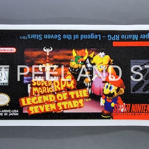 SNES スーパーマリオRPG 七つの星の伝説 交換用ラベル 厚手光沢ステッカー デカール 任天堂
