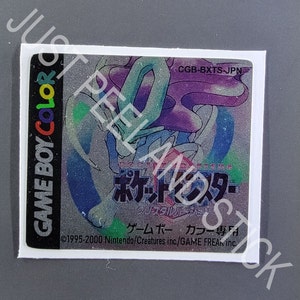 Calcomanía de repuesto de Pokémon Crystal para Gameboy Color GBC (versión japonesa) con lámina metálica