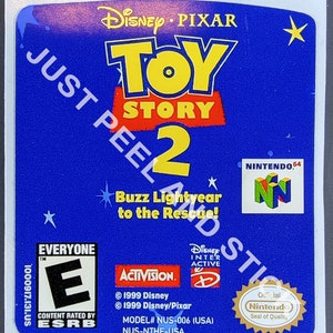 N64 Toy Story 2 Substituição Etiqueta Decalque Adesivo Nintendo