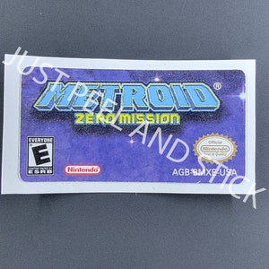Game Boy Advance GBA Metroid Zero Mission vervangend label glanzende sticker Samus