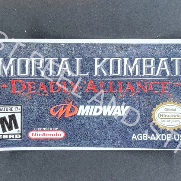 GBA Mortal Kombat Deadly Alliance Replacement Label Decal Glossy Finish Sticker