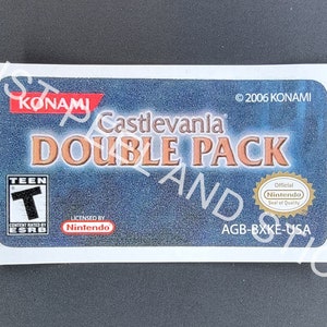 Pegatina brillante de repuesto para paquete doble de Castlevania para GBA