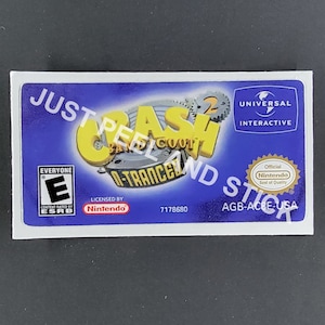 Etiqueta de repuesto para Game Boy Advance GBA Crash Bandicoot N-Tranced, calcomanía brillante para Nintendo