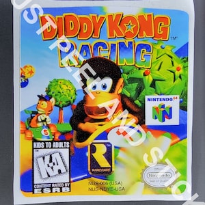 Nintendo N64 Diddy King Racing Ersatzaufkleber, glänzend Aufkleber Nintendo N 64