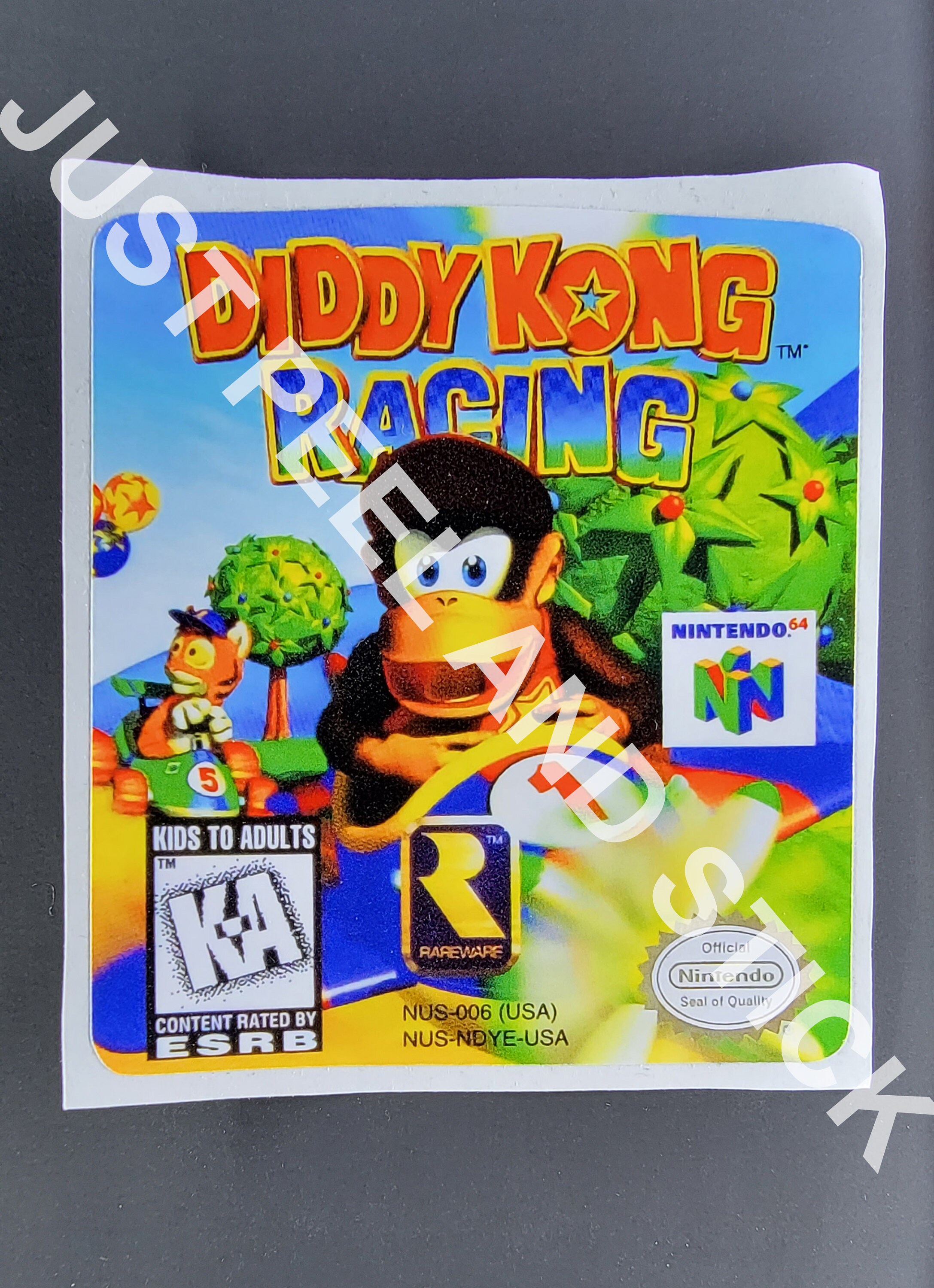 Nintendo N64 Diddy King Racing Replacement Label Decal