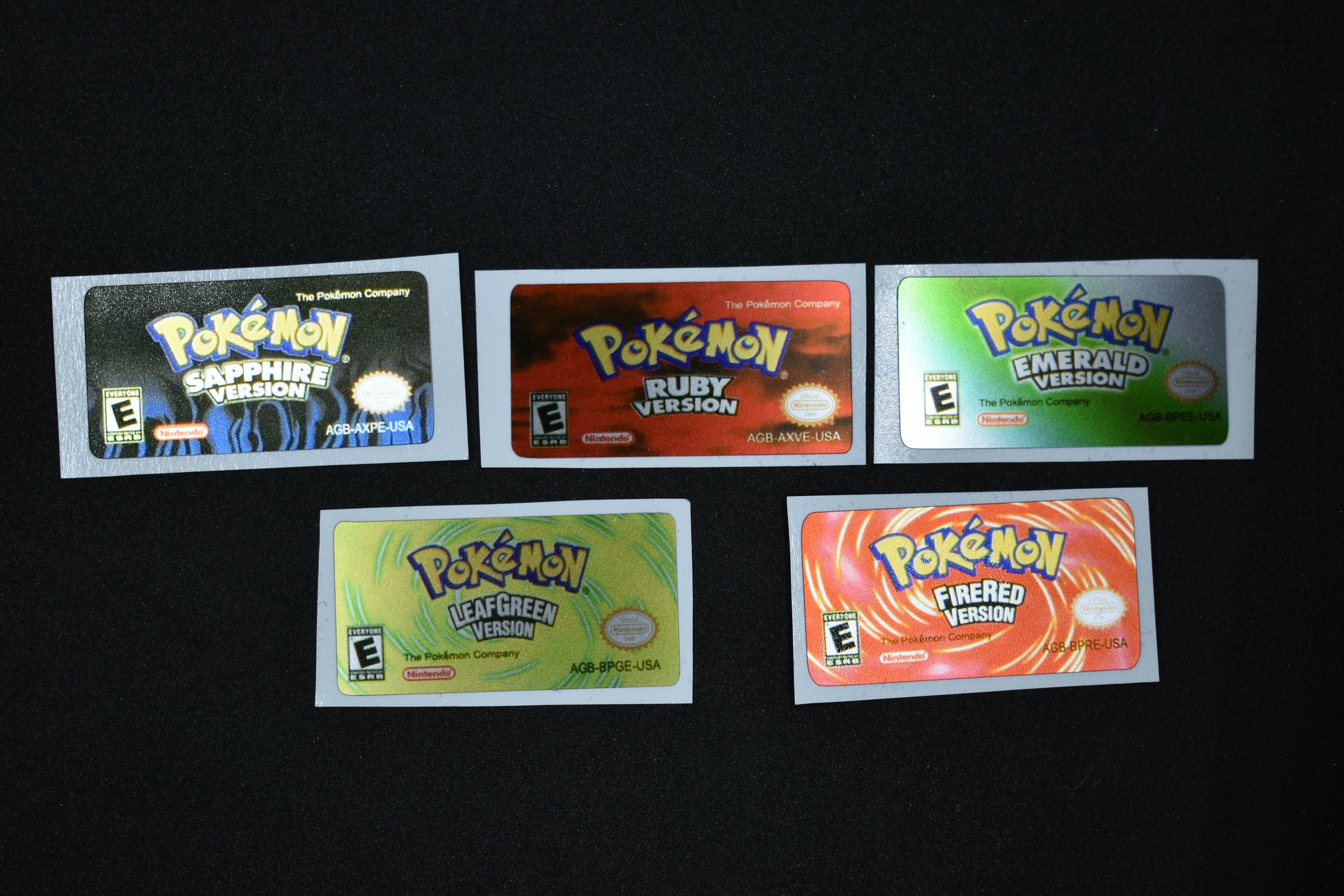 GBA Pokemon Fire Red Version Replacement Label Decal Foil Metallic