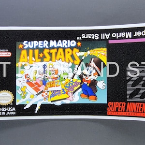 SNES Super Mario All Stars Ersatz Aufkleber glänzend Aufkleber Nintendo