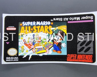 SNES Super Mario All Stars Ersatz Aufkleber glänzend Aufkleber Nintendo