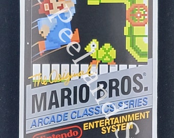 Super Mario Bros NES Game Label, glänzender Aufkleber