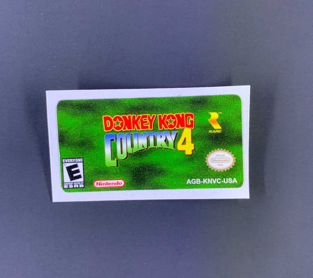 GBA Donkey Kong Country Replacement Label Decal Glossy Sticker