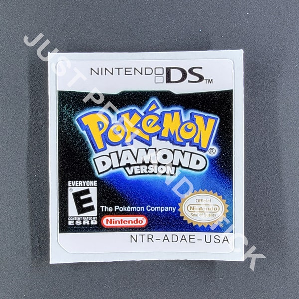 Nintendo DS Pokemon Diamond Version Replacement Label Nintendo Choose Glossy or Metallic Finish Variation