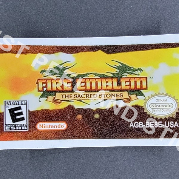 GBA Fire Emblem The Sacred Stones Replacement Label Decal glossy Sticker