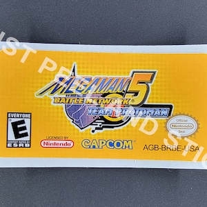 GBA Megaman battle network 5 Team Protoman Etichetta sostitutiva Adesivo lucido