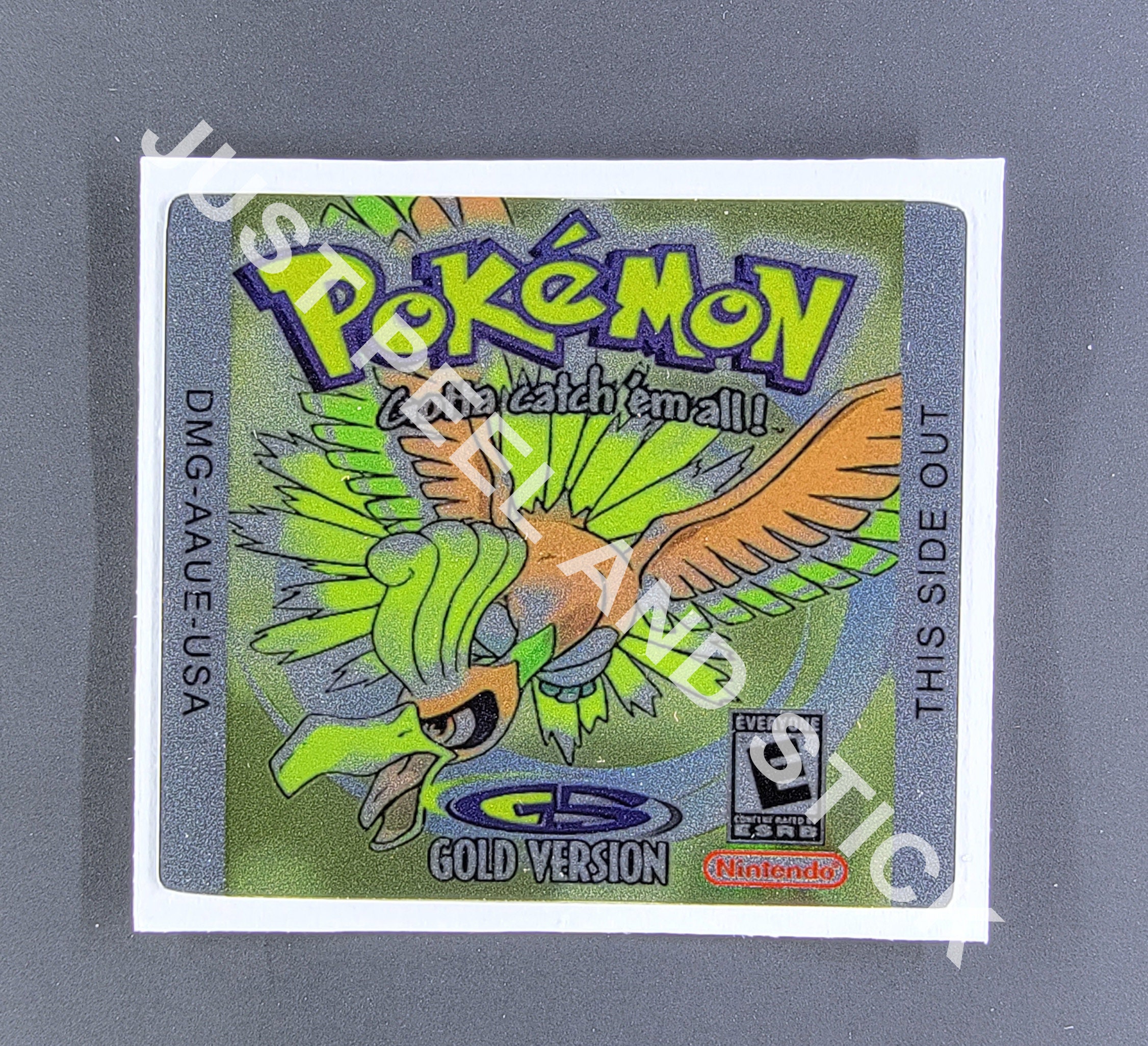 Gameboy DS Pokemon Heart Gold Version Glossy Replacement Label 