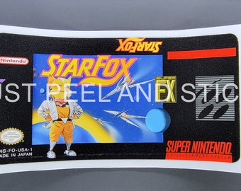 Etiqueta de repuesto para cartucho de juego SNES Star Fox FX, calcomanía con acabado brillante, Nintendo