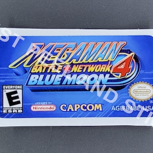 GBA MegaMan Battle Network 4 Blue Version Sostituzione Etichetta Decalcomania Adesivo Lucido