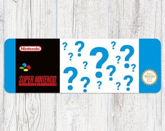 Custom SNES Label, Glossy Decal Sticker, Replacement