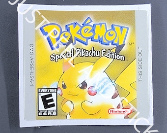 Gameboy Labels Yellow Pikachu Version Replacement Label Decal Sticker Nintendo | Both Glossy and Metallic Foil available
