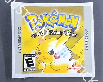 Gameboy Labels Yellow Pikachu Version Replacement Label Decal Sticker Nintendo | Both Glossy and Metallic Foil available