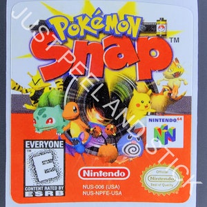 N64 ポケモン スナップ 交換用ラベル デカール 光沢仕上げステッカー 光沢またはメタリックのバリエーションを選択